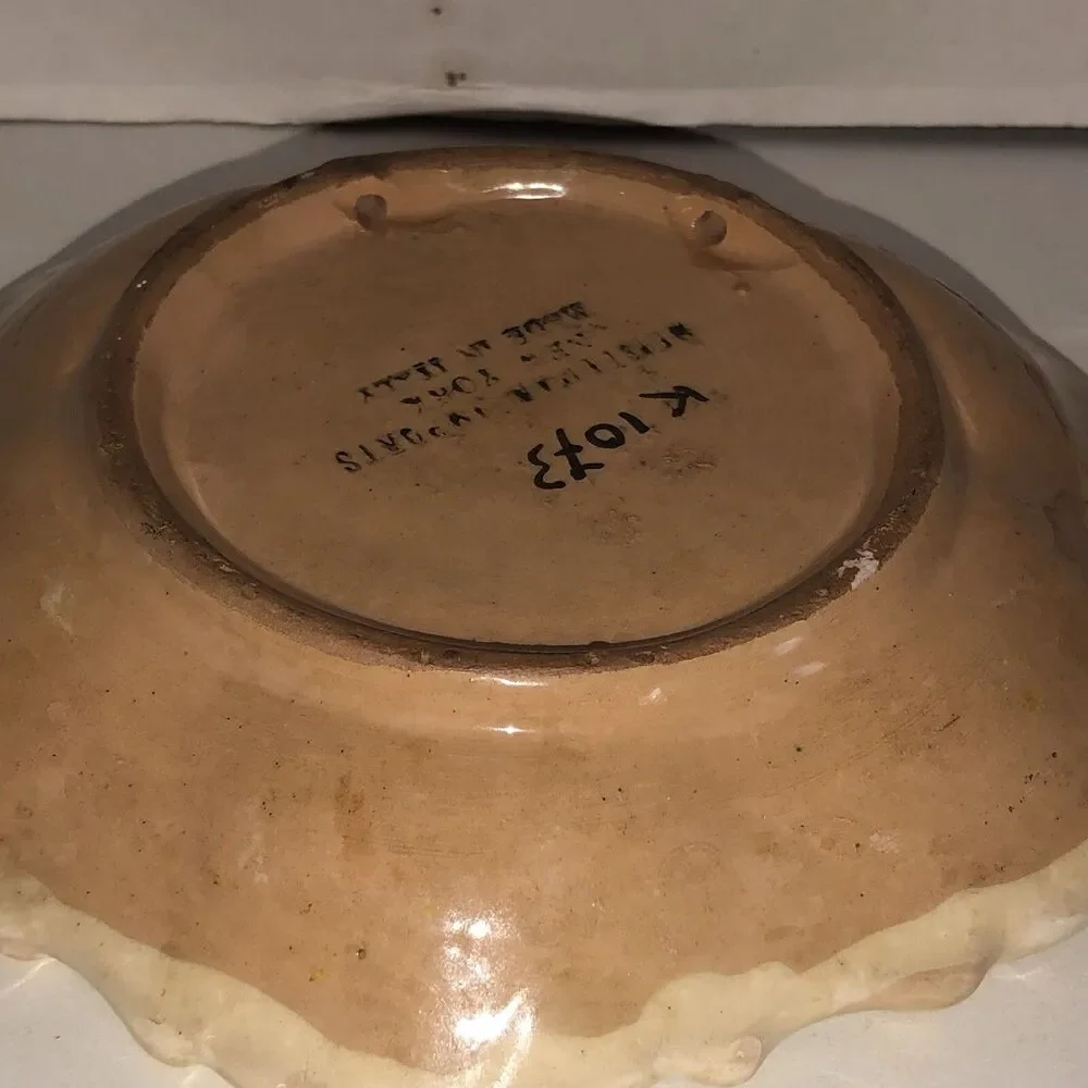 Vintage 60s MEISELMAN IMPORTS New York Floral Ashtray Hanger PLATE MADE IN ITALY